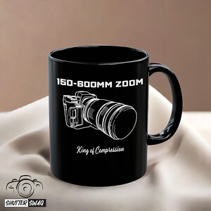 Shutter Swag Designs 150-600mm Zoom Camera Lens Photography Black Coffee Mug