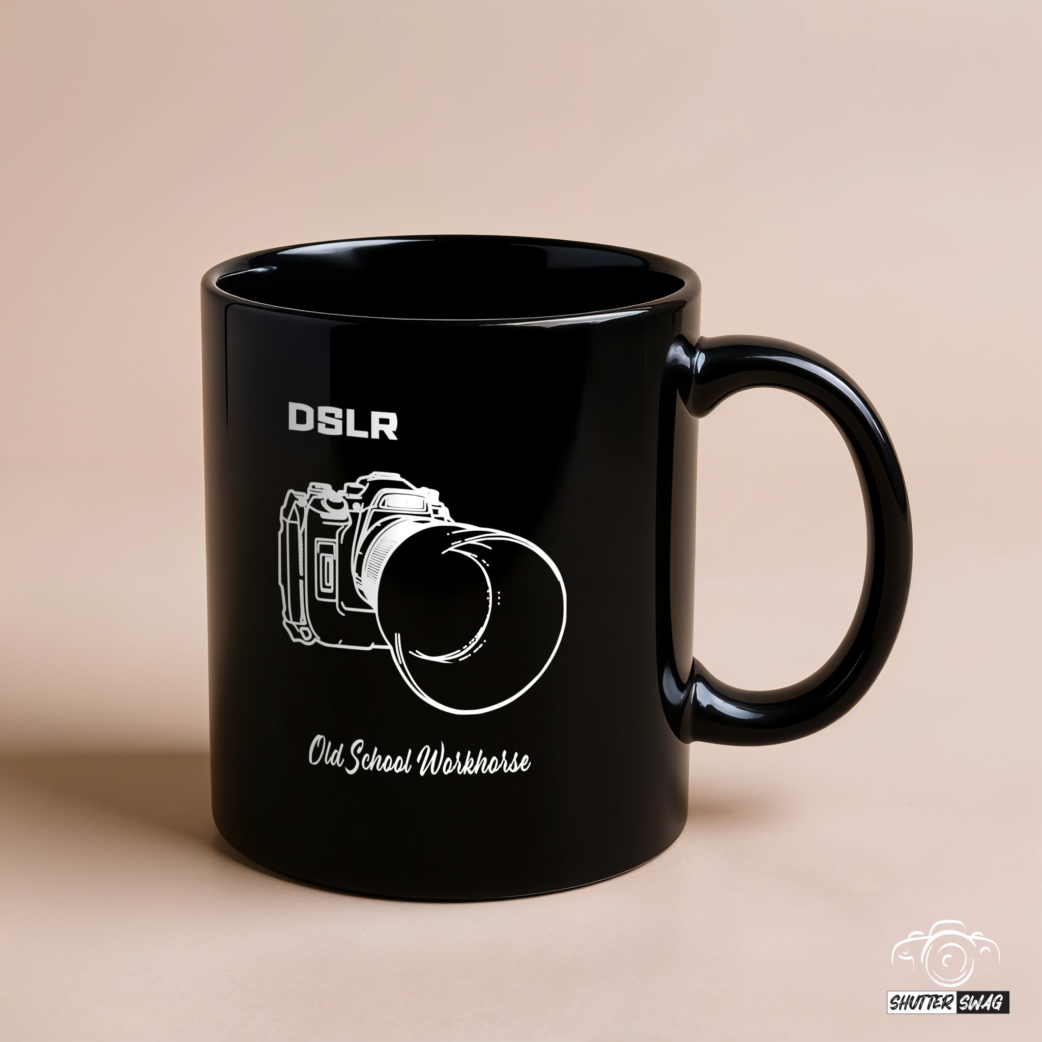 Shutter Swag Designs DSLR Camera Body Photography Black Coffee Mug