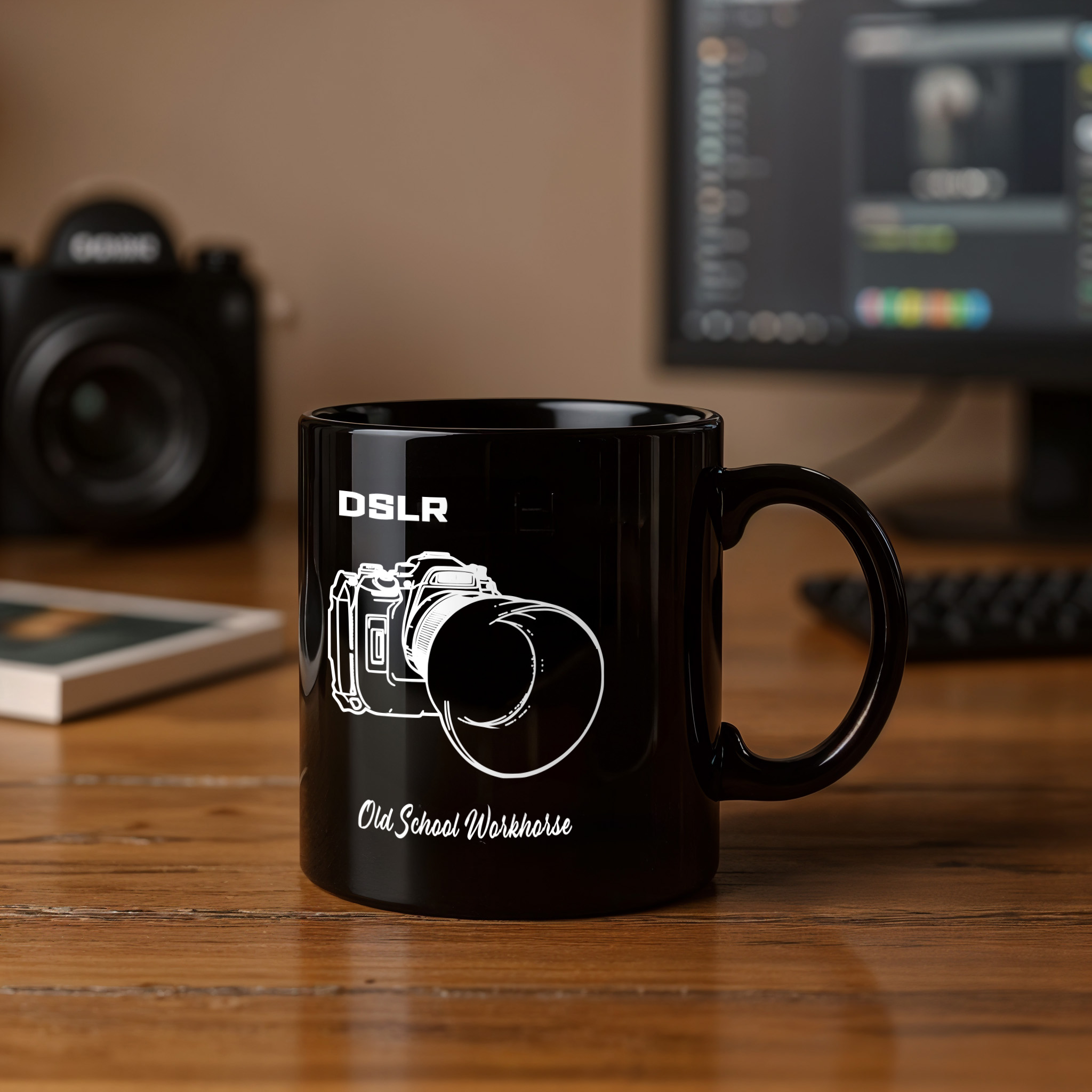 Shutter Swag Designs DSLR Camera Body Photography Black Coffee Mug