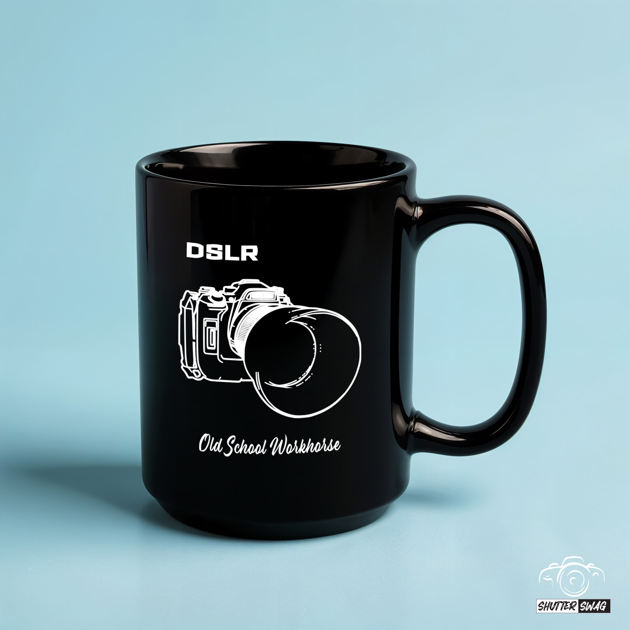 Shutter Swag Designs DSLR Camera Body Photography Black Coffee Mug