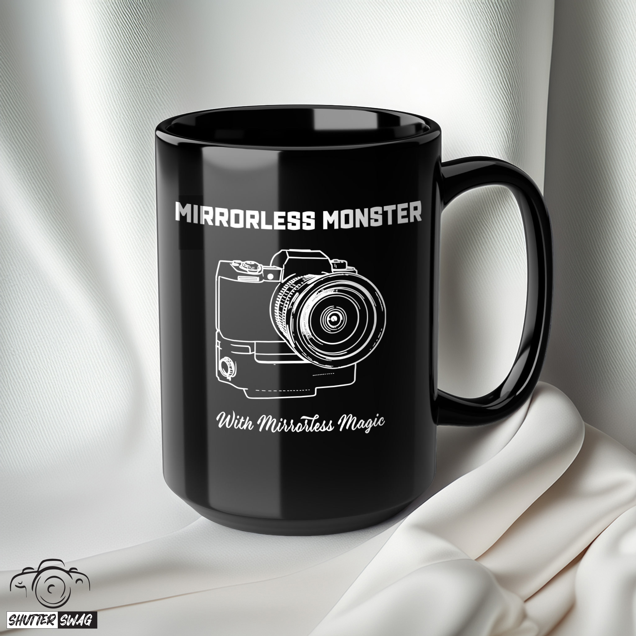 Shutter Swag Designs Mirrorless Camera Body Photography Black Coffee Mug