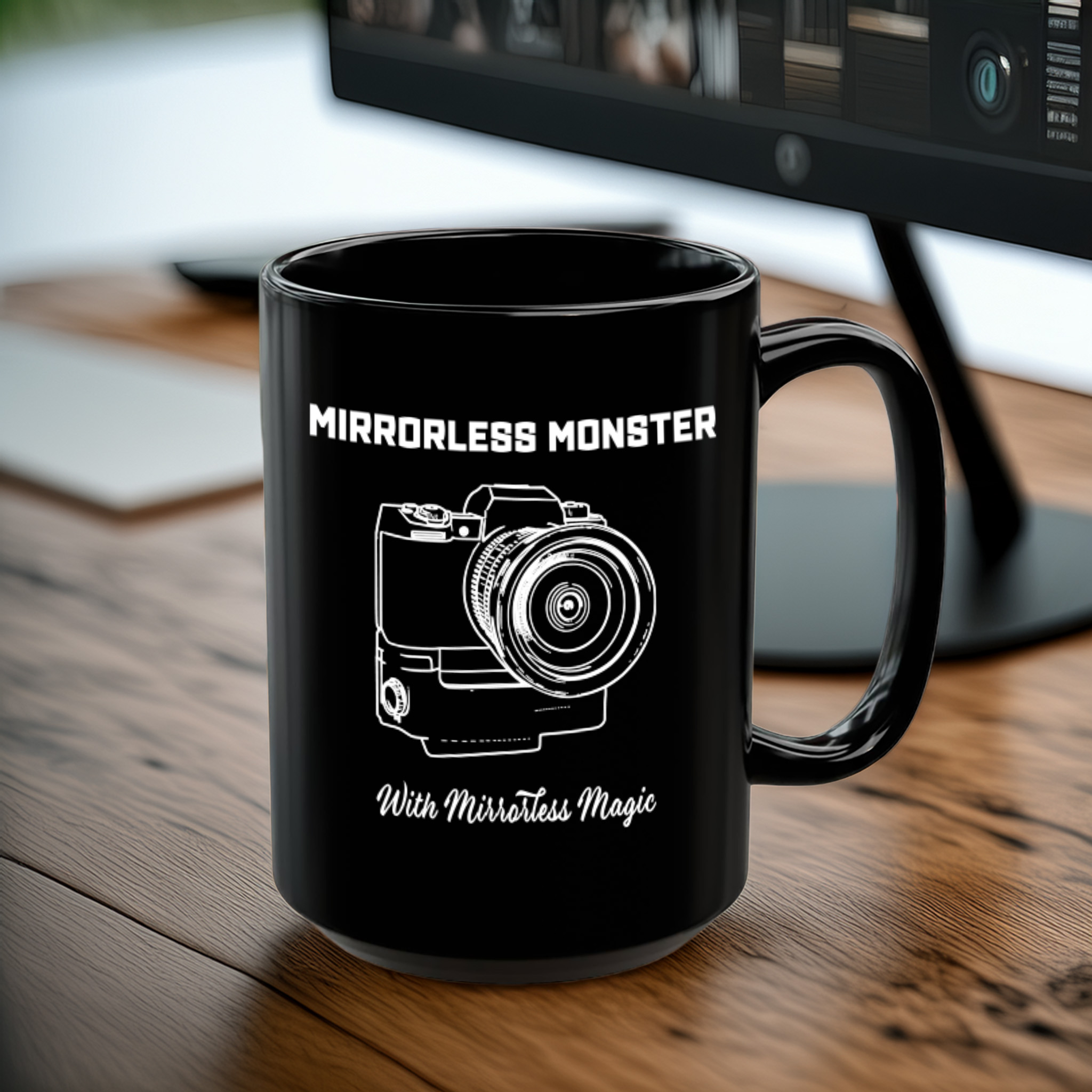 Shutter Swag Designs Mirrorless Camera Body Photography Black Coffee Mug