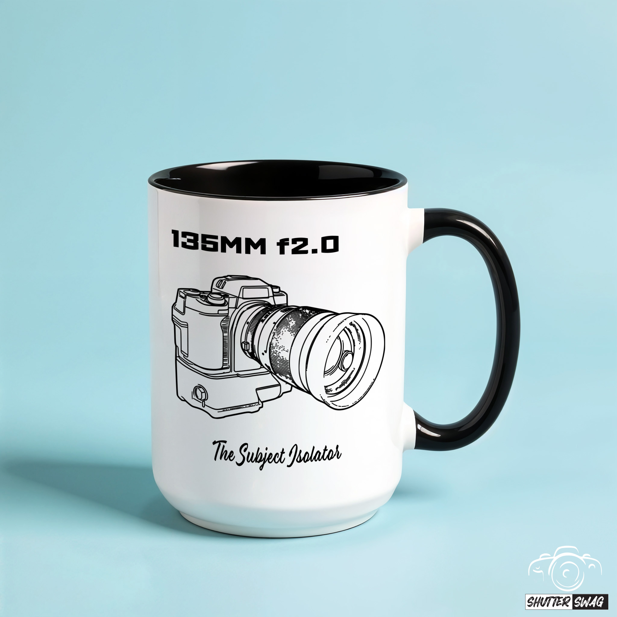 Shutter Swag Designs 135mm f2.0 Camera Lens Photography Accent Coffee Mug