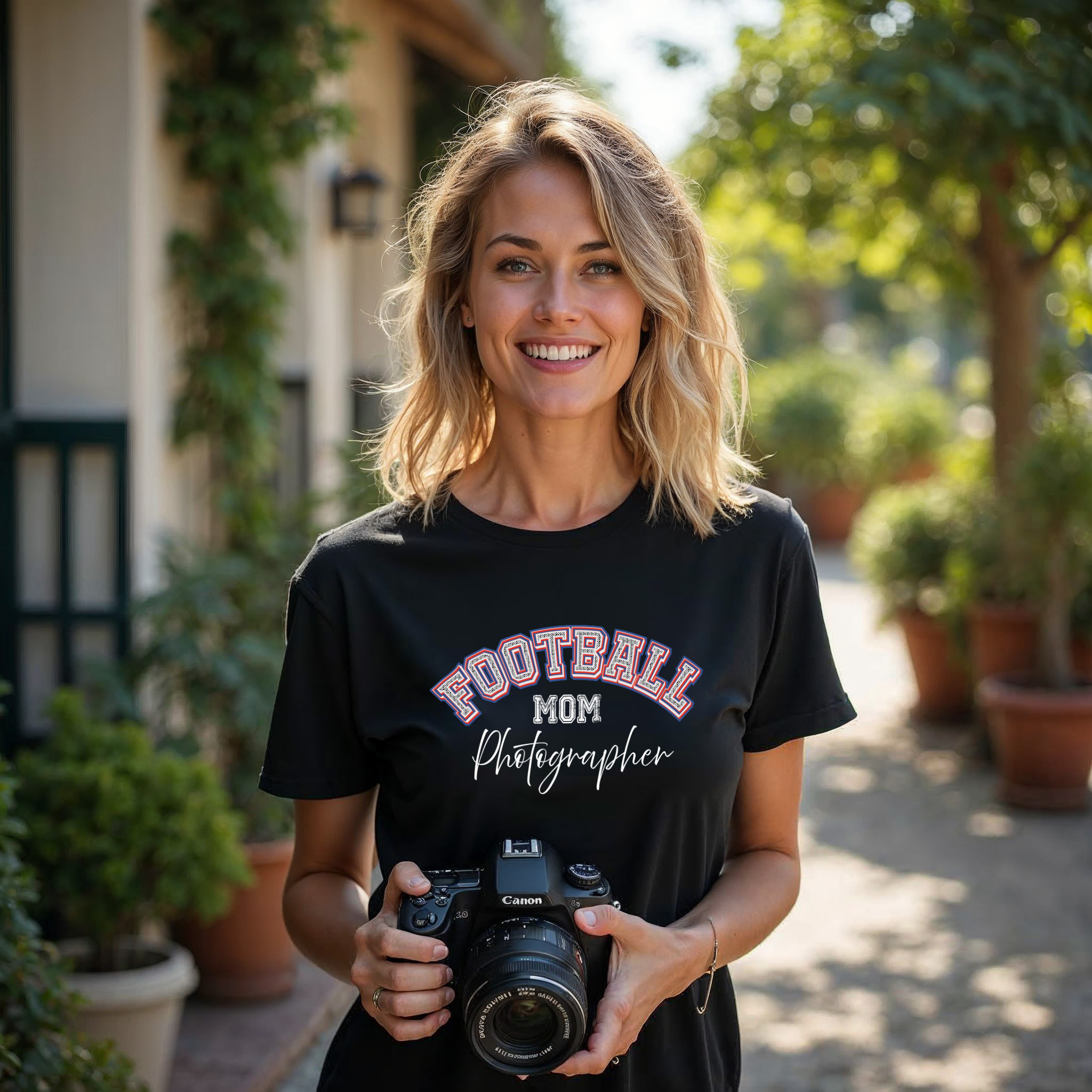 20250703213246-1f058554-2a52-68dc-a71e-eeb65f8a6b97.jpg Shutter Swag Designs Football Mom Photographer Softstyle Cotton T-Shirt