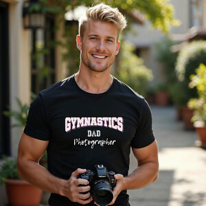 Shutter Swag Designs Gymnastics Dad Photographer Softstyle Cotton T-Shirt