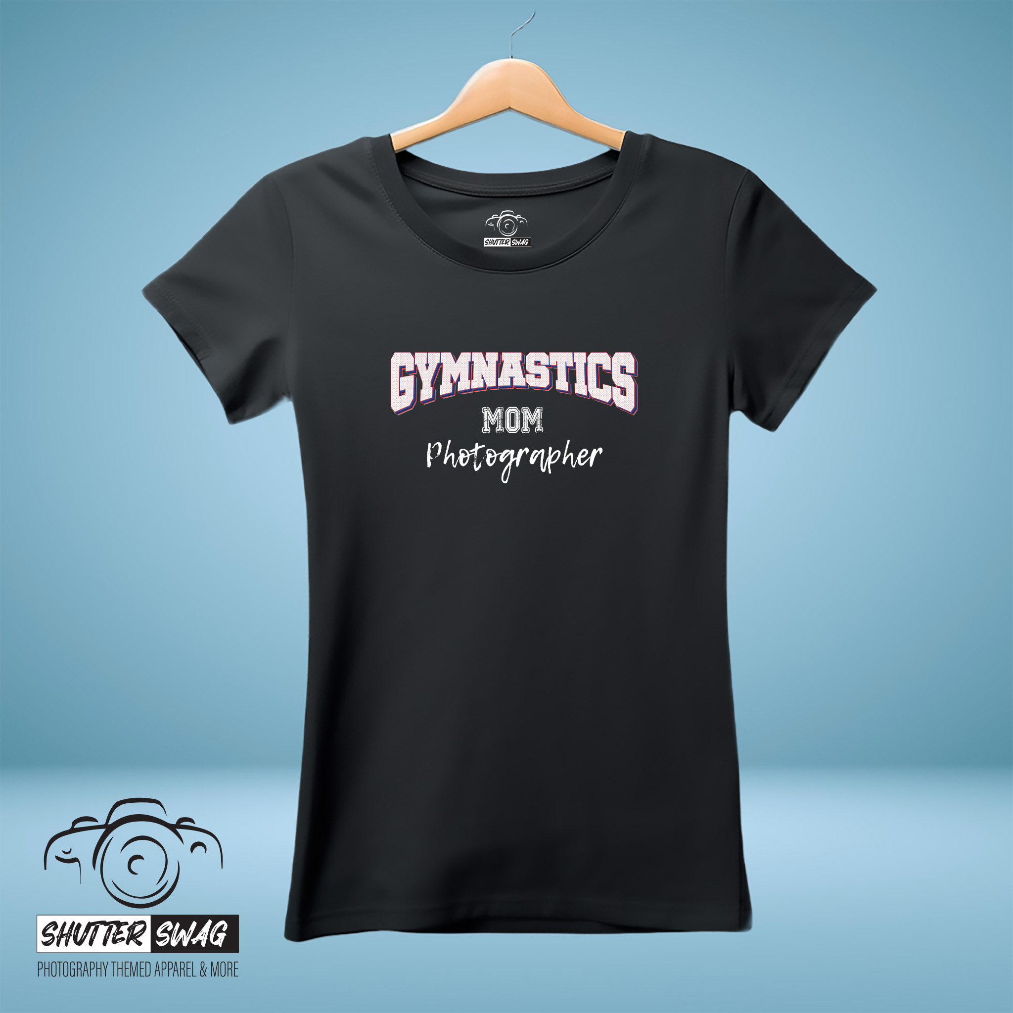 Shutter Swag Designs Gymnastics Mom Photographer Softstyle Cotton T-Shirt