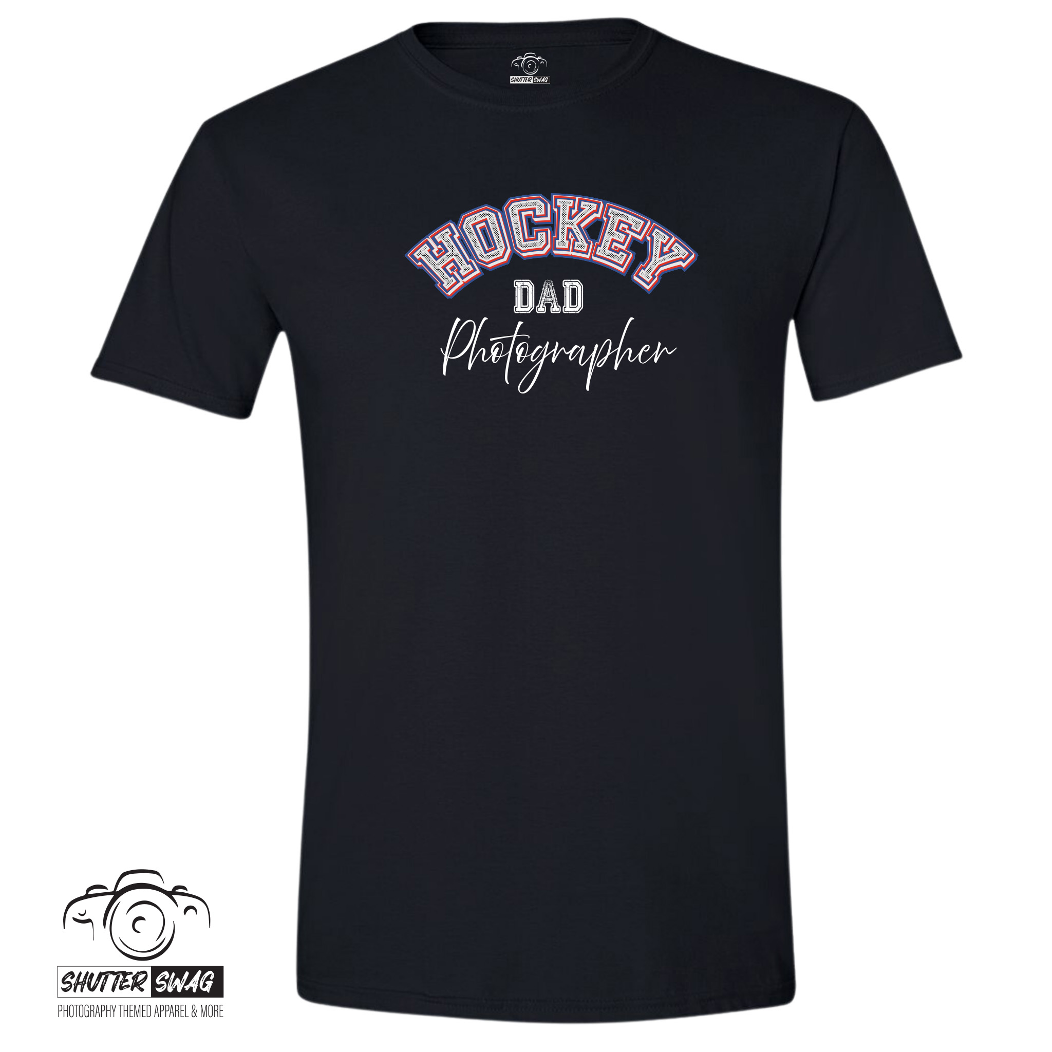 Hockey Dad Photographer Cotton T-Shirt - Image 2