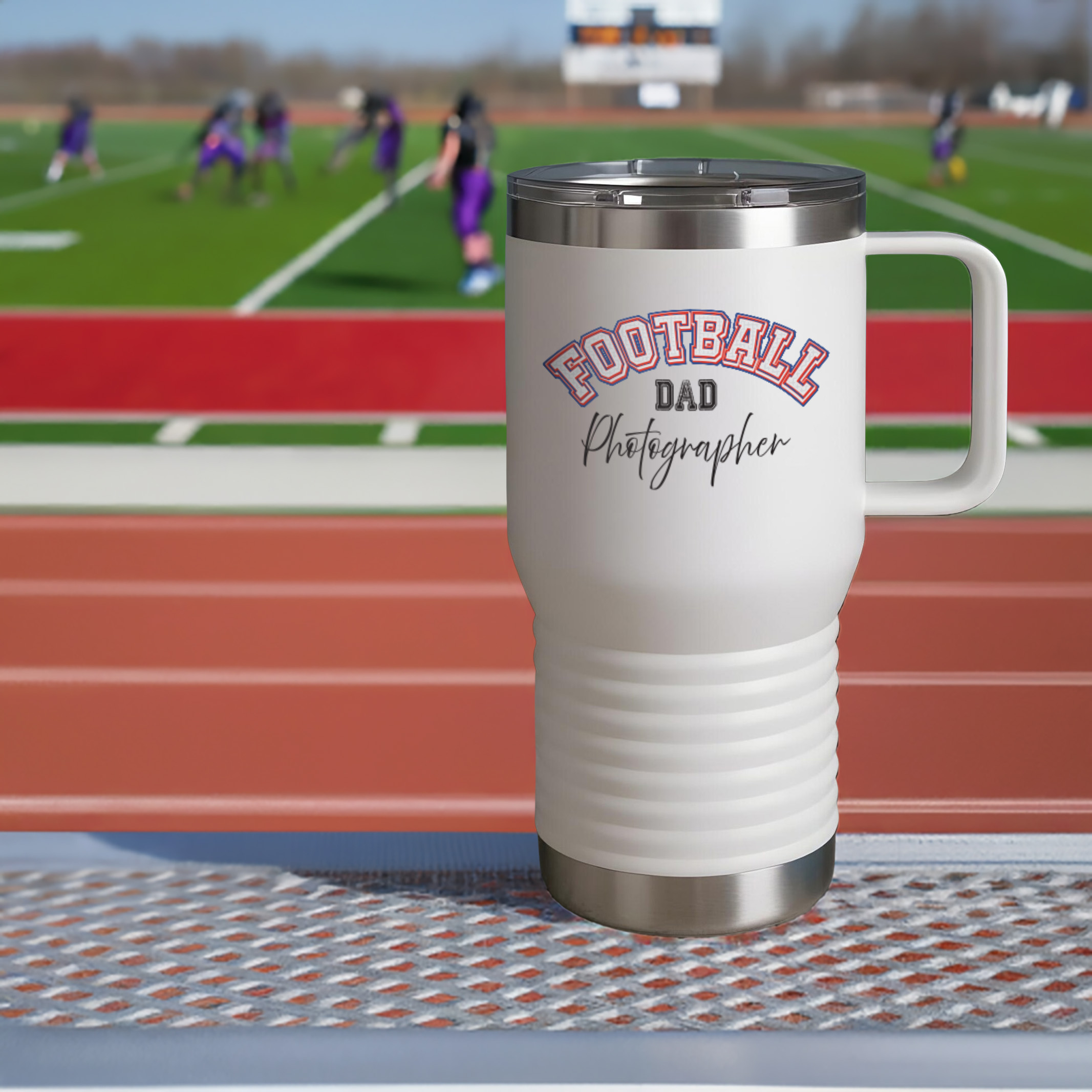Shutter Swag Designs Football Dad Photographer 20oz Insulated Travel Mug