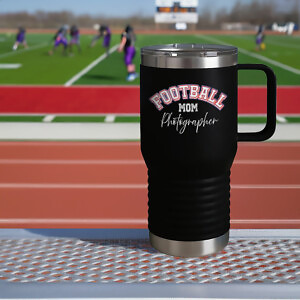 Shutter Swag Designs Football Mom Photographer 20oz Insulated Travel Mug