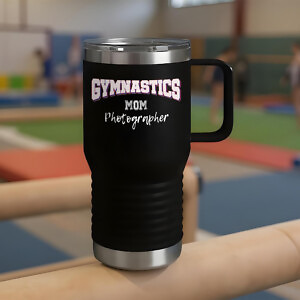 Shutter Swag Designs Gymnastics Mom Photographer 20oz Insulated Travel Mug