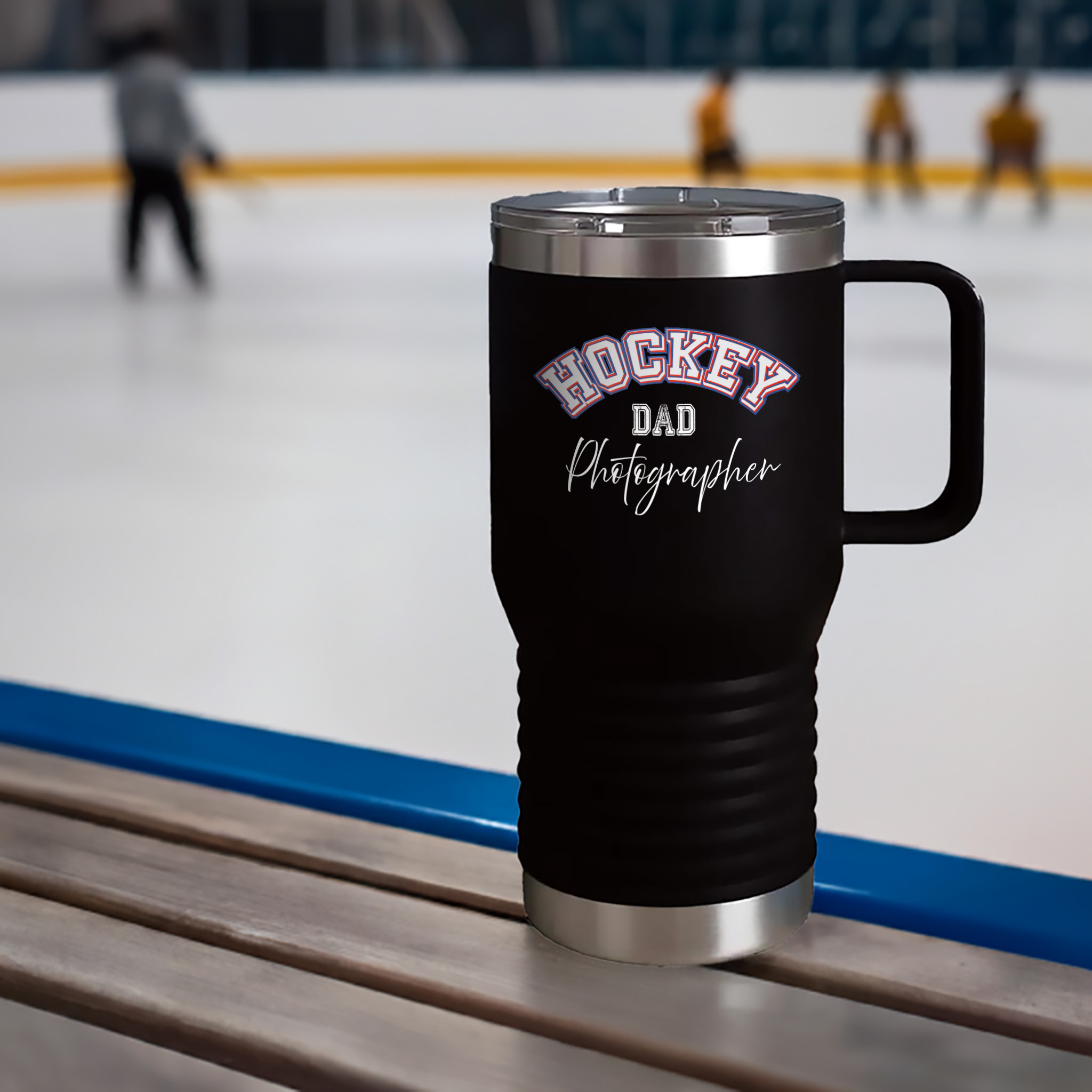 Shutter Swag Designs Hockey Dad Photographer 20oz Insulated Travel Mug