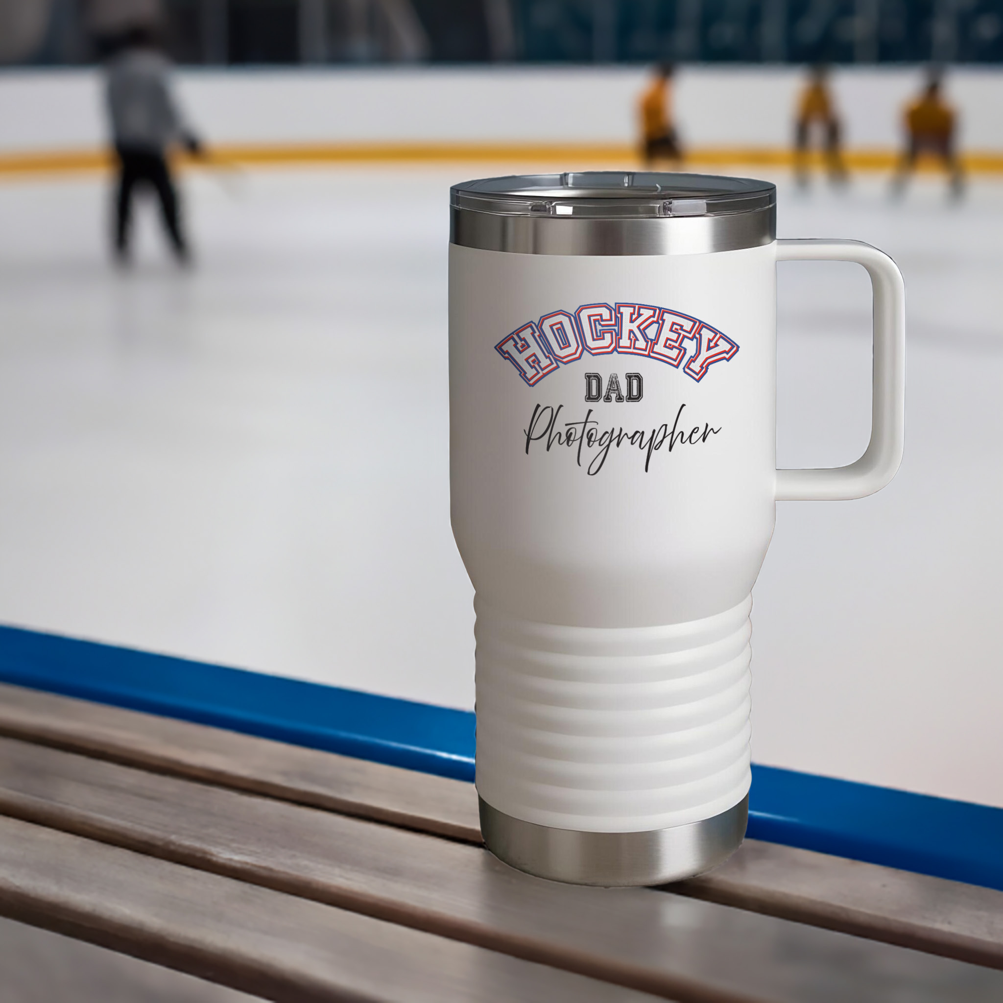 Shutter Swag Designs Hockey Dad Photographer 20oz Insulated Travel Mug