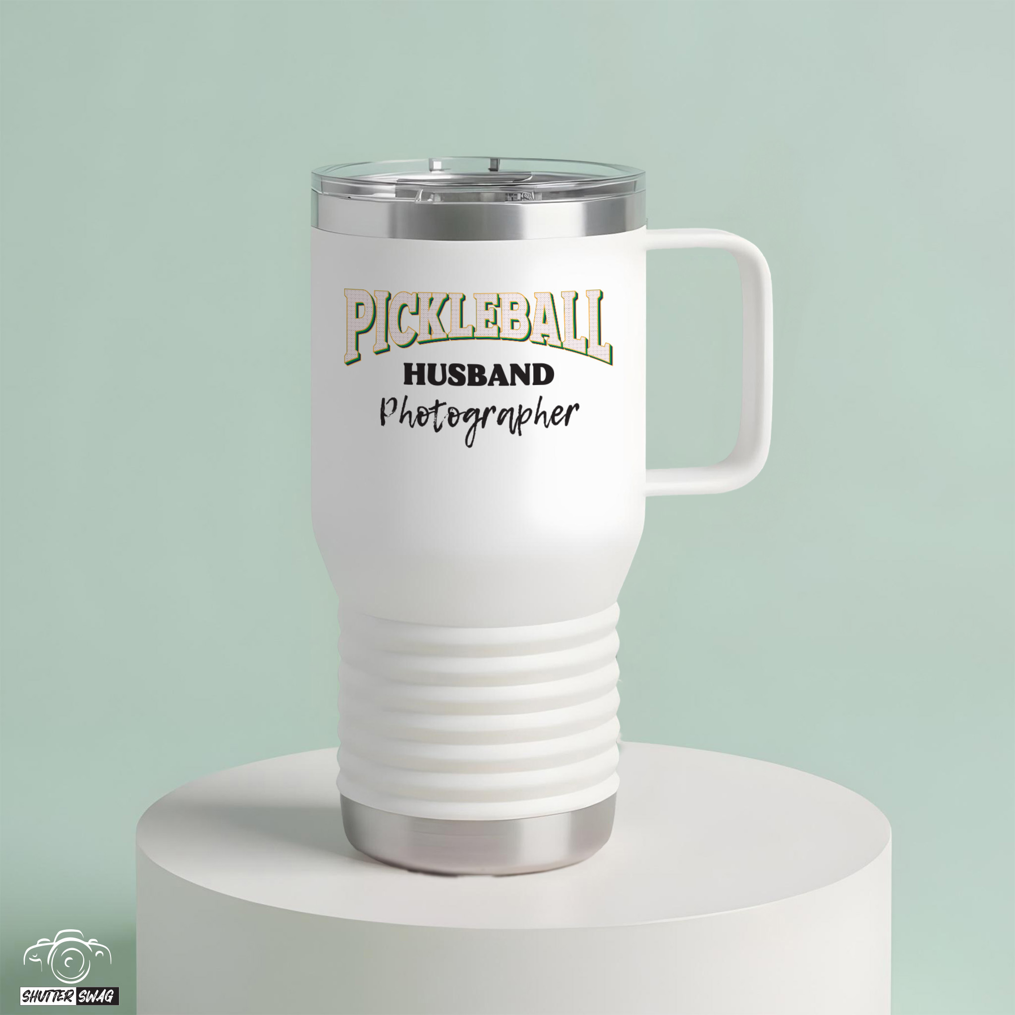 Pickleball Husband Photographer Insulted Travel Mug 20oz - Image 5