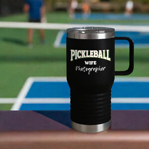 Shutter Swag Designs Pickleball Wife Photographer 20oz Insulated Travel Mug
