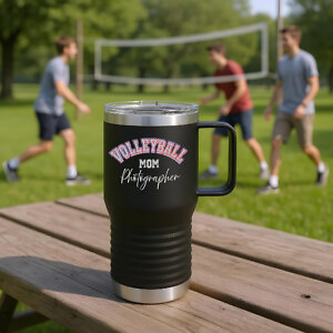 Shutter Swag Designs Volleyball Mom Photographer 20oz Insulated Travel Mug