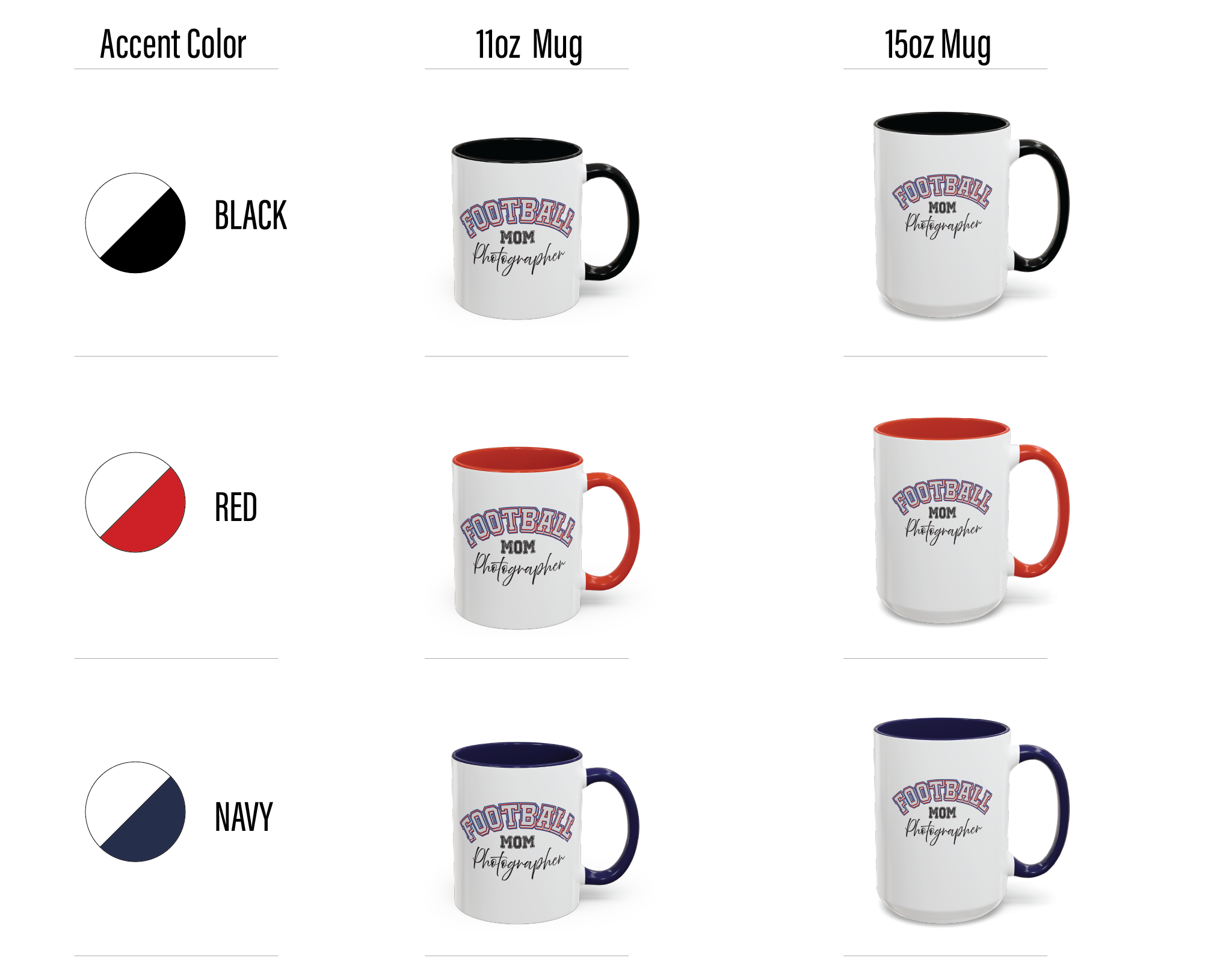 Shutter Swag Designs Football Mom Photographer Accent Coffee Mug options