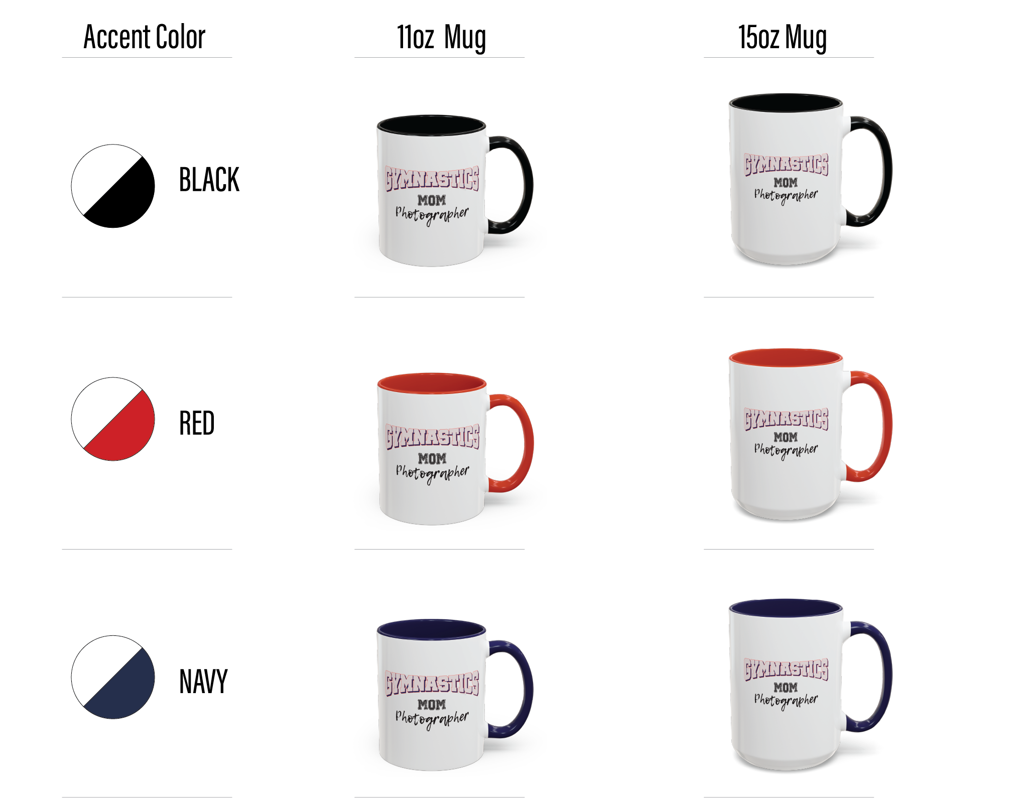 Shutter Swag Designs Gymnastics Mom Photographer Accent Coffee Mug options