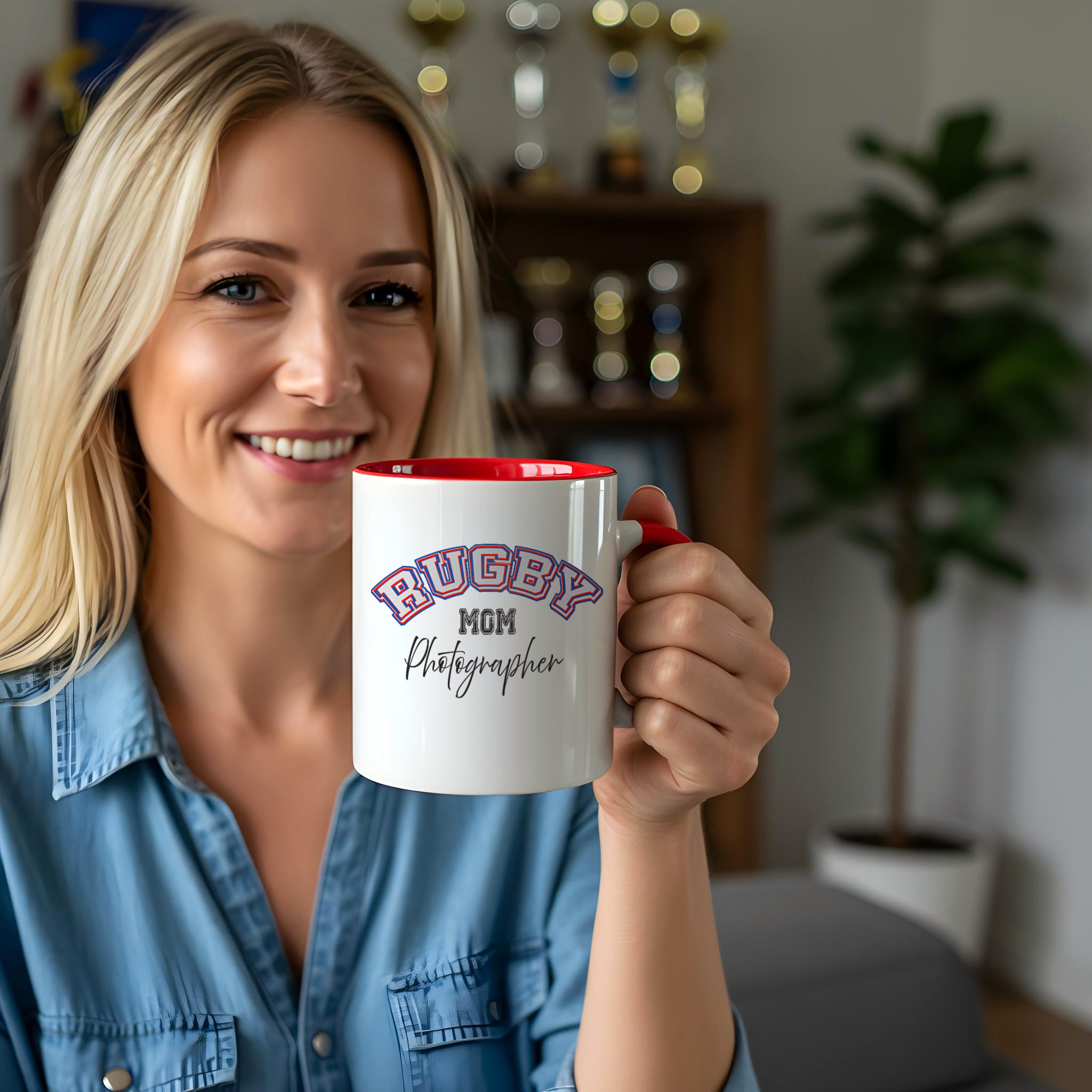 Shutter Swag Designs Rugby Mom Photographer Accent Mug