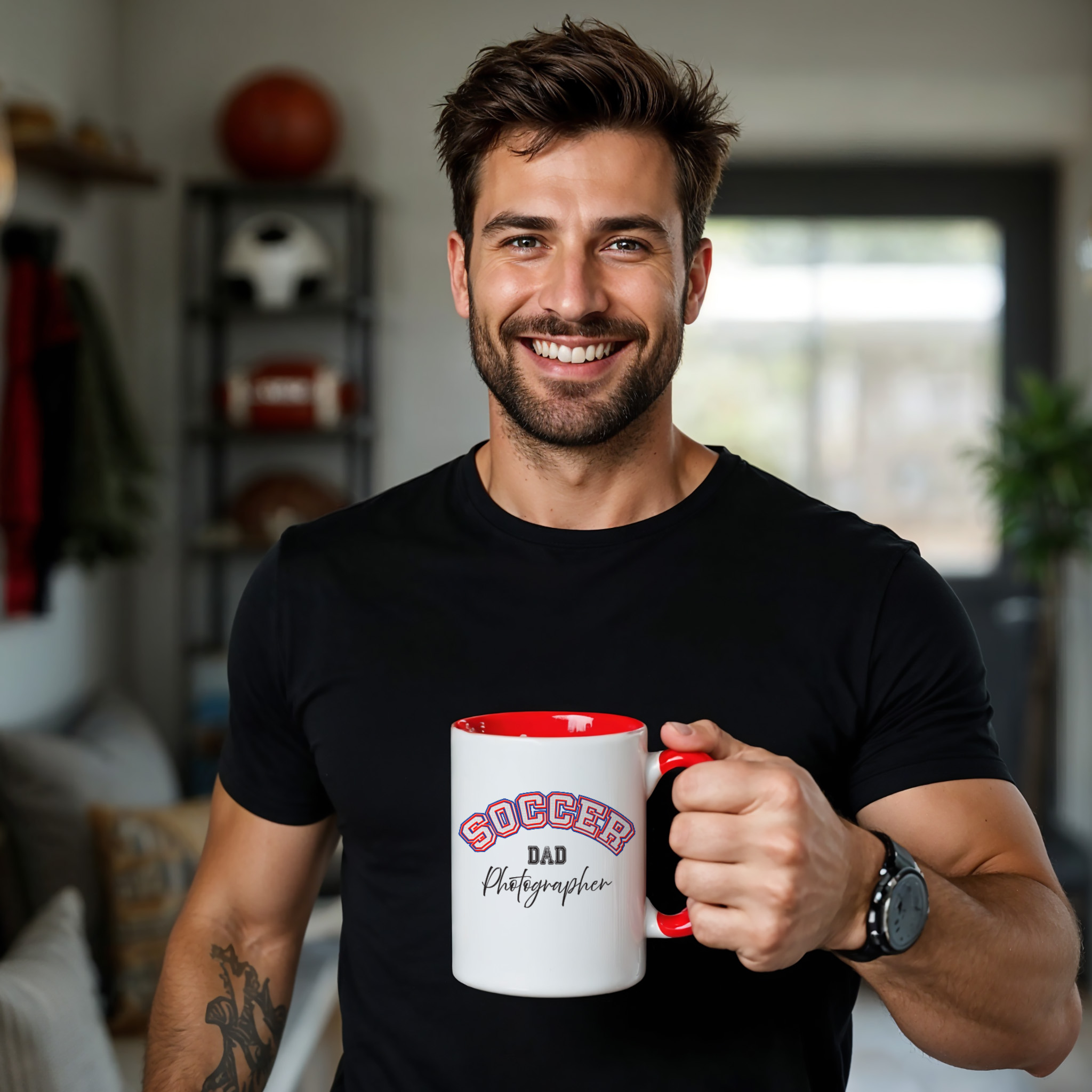 Shutter Swag Designs Soccer Dad Photographer Accent Mug