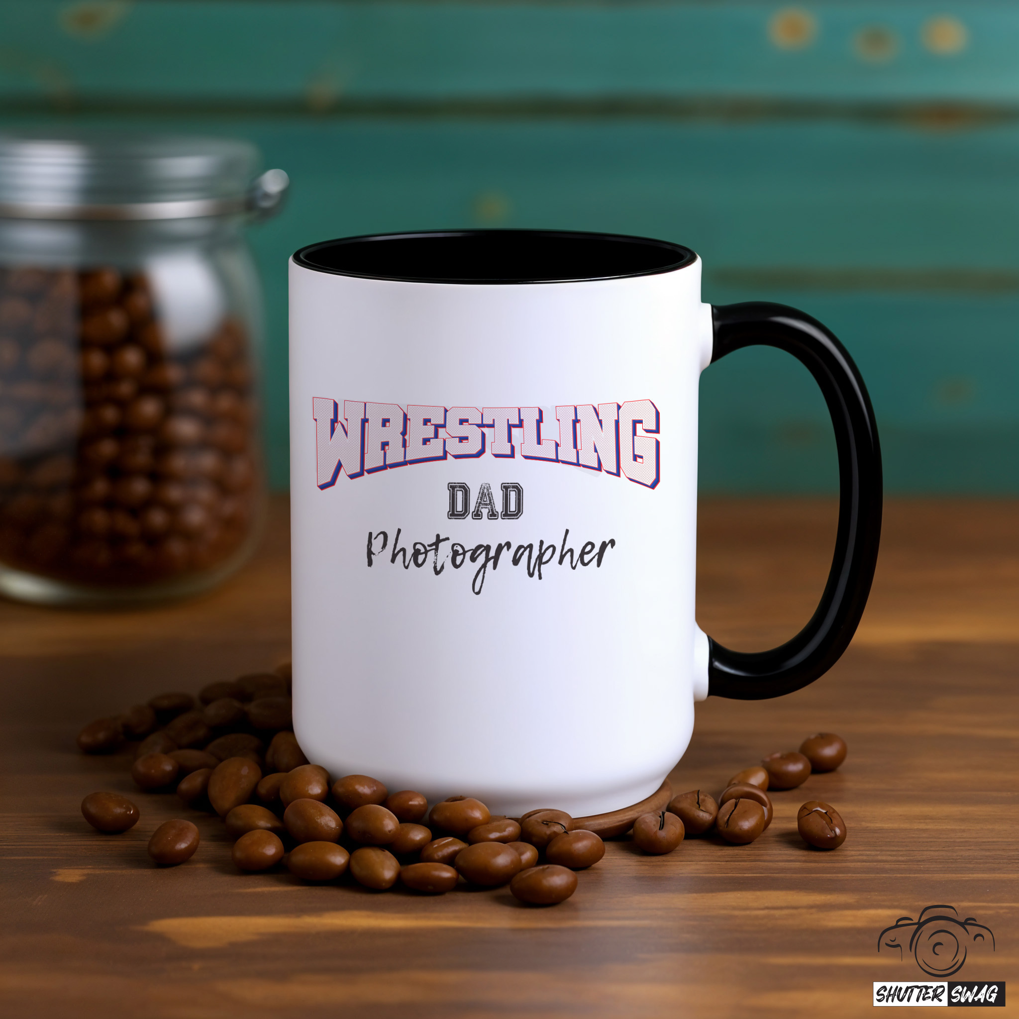 Shutter Swag Designs Wrestling Dad Photographers Accent Coffee Mug