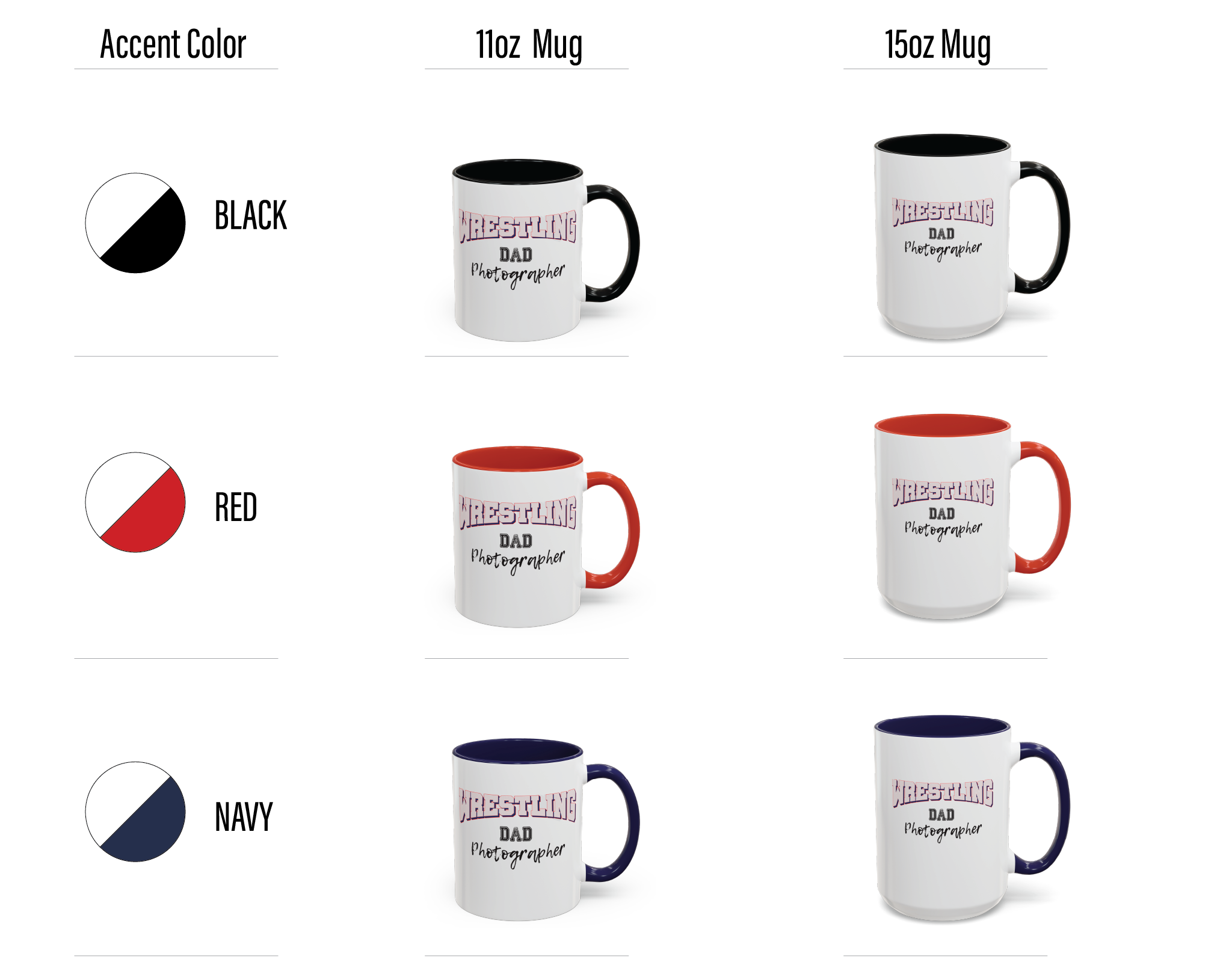 Shutter Swag Designs Wrestling Dad Photographers Accent Coffee Mug options