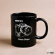 Shutter Swag Designs 50mm camera lens black mug