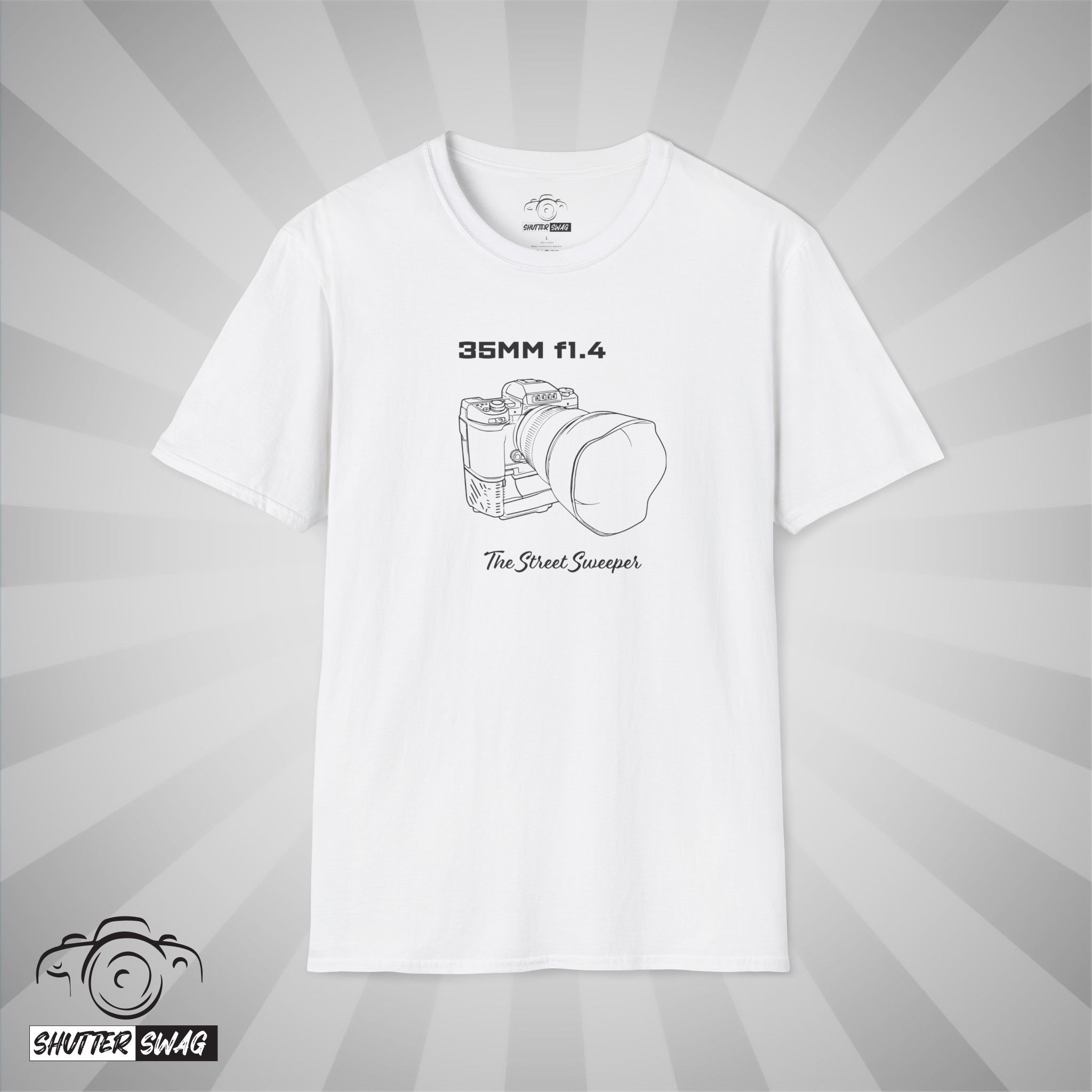 Shutter Swag Designs 35mm f1.4 Camera Lens T-shirt