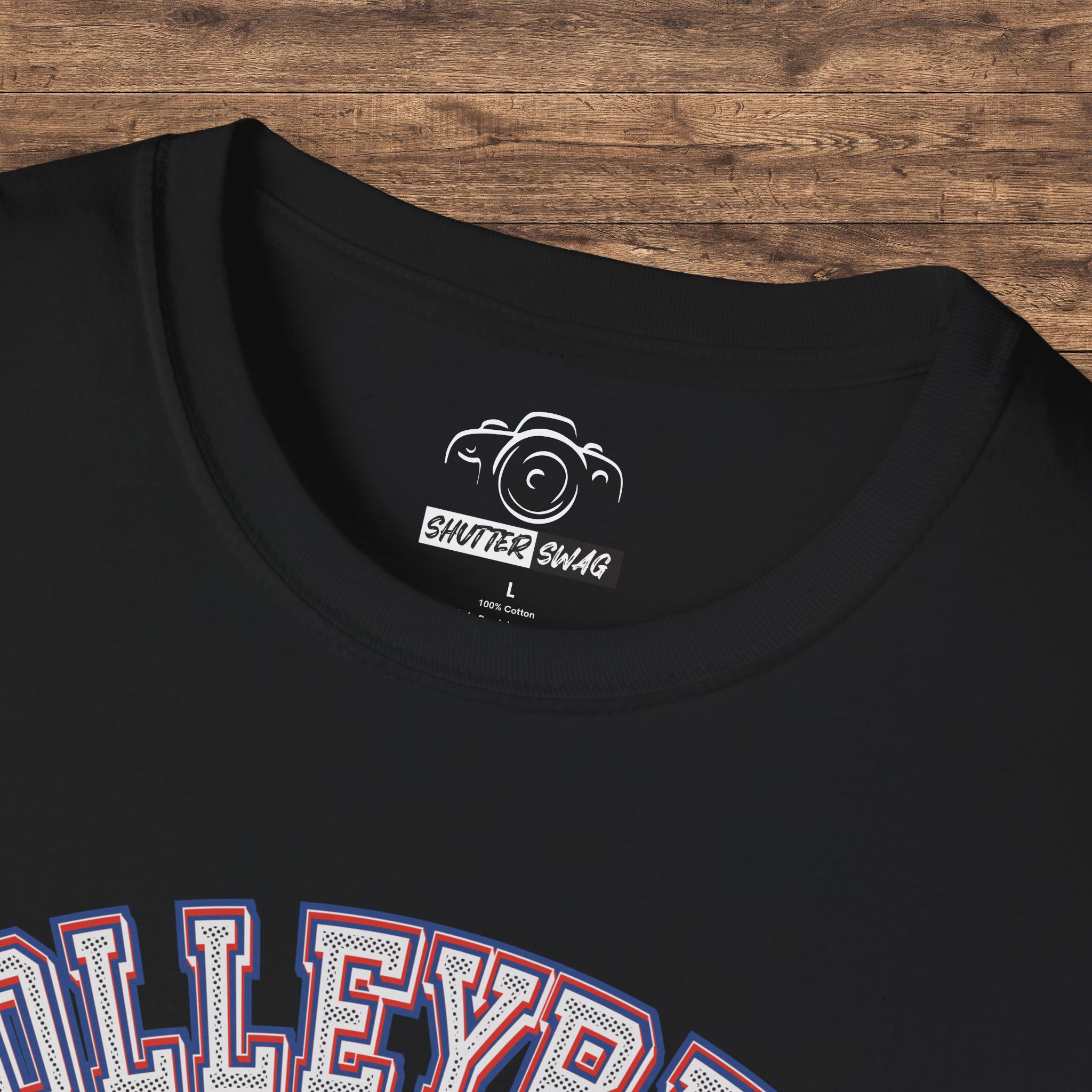 Shutter Swag Designs Volleyball Dad Photographer Softstyle Cotton T-Shirt