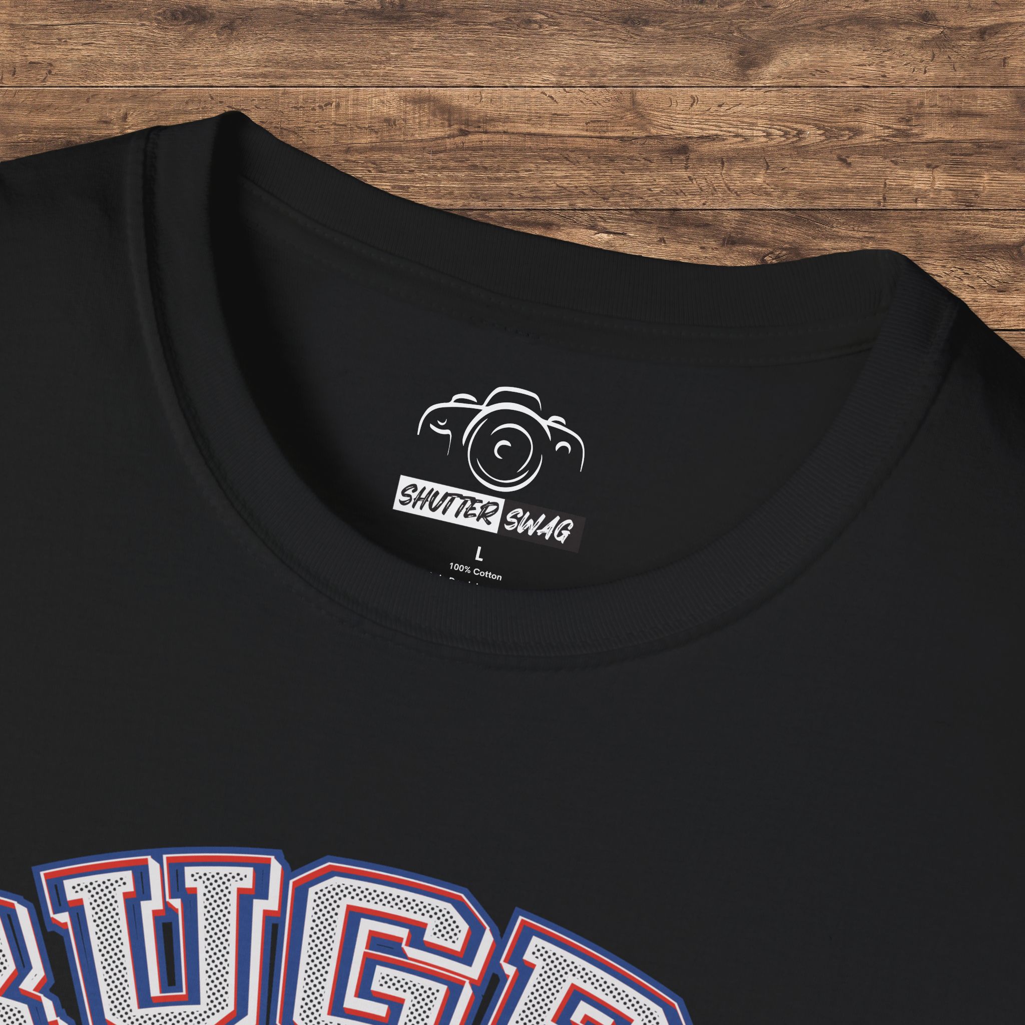 Shutter Swag Designs Rugby Dad Photographer Softstyle Cotton T-Shirt
