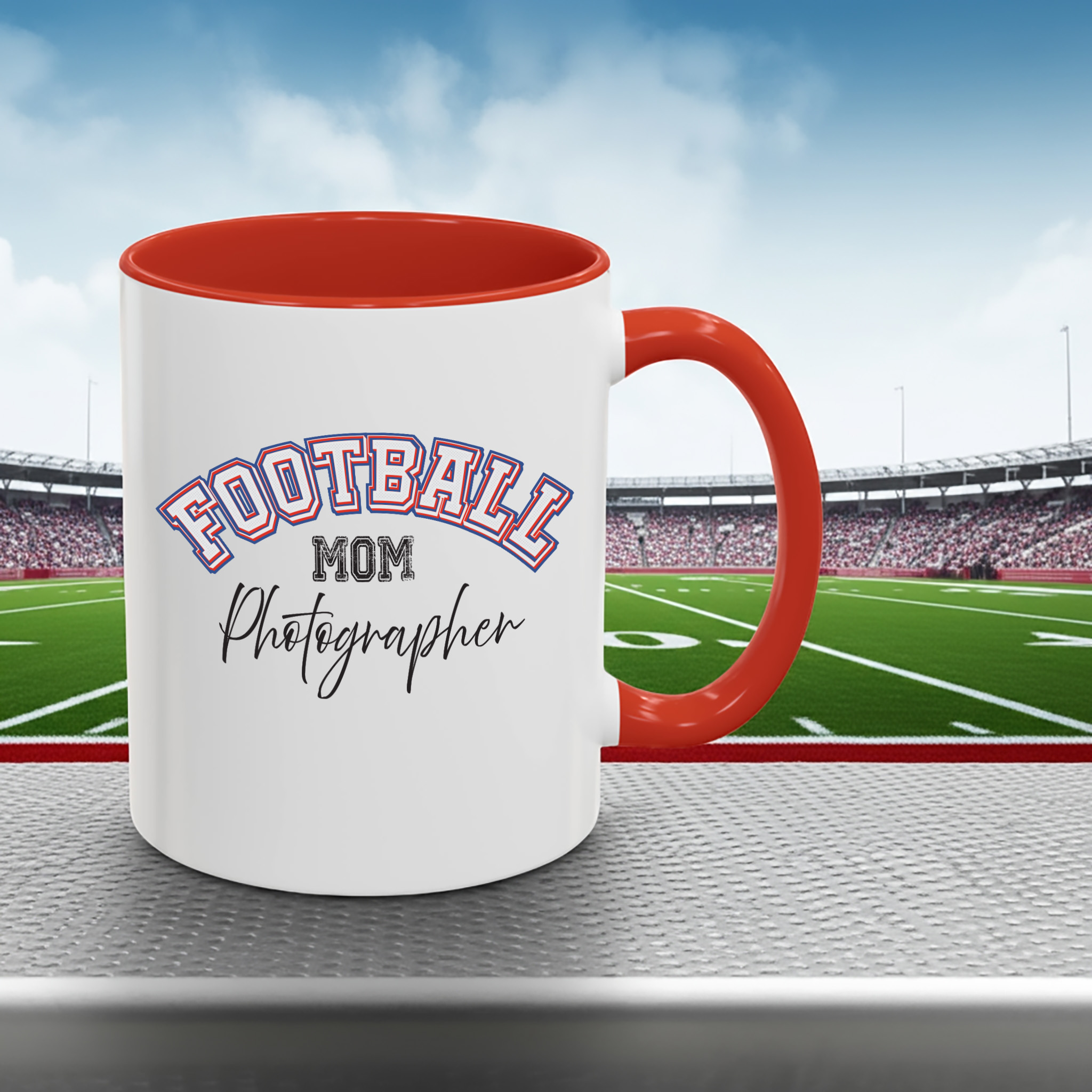 Shutter Swag Designs Football Mom Photographer Accent Coffee Mug 11oz, 15oz