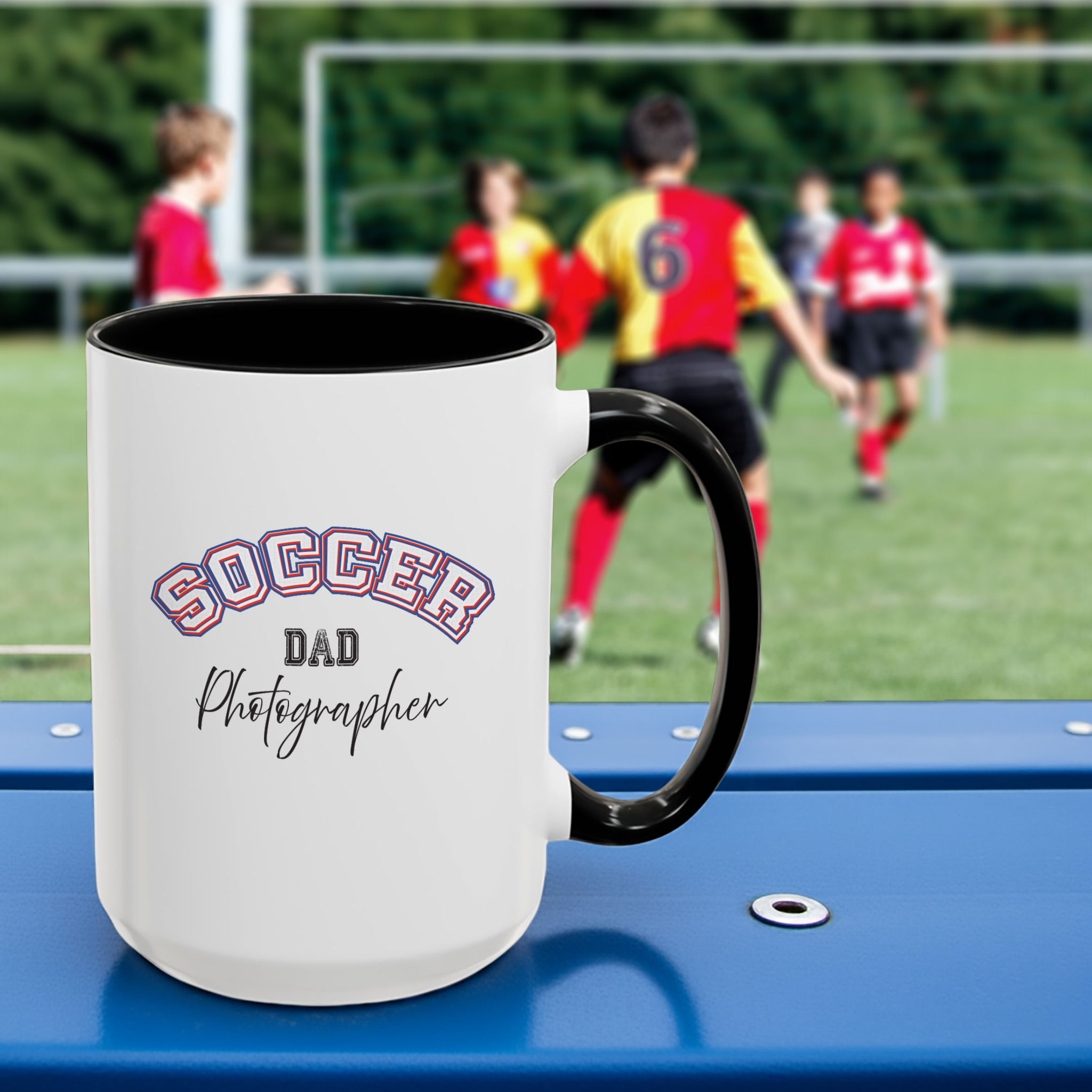 Shutter Swag Designs Soccer Dad Black 15oz Mug