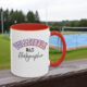 Volleyball Dad Photographers Accent Coffee Mug 11oz, red