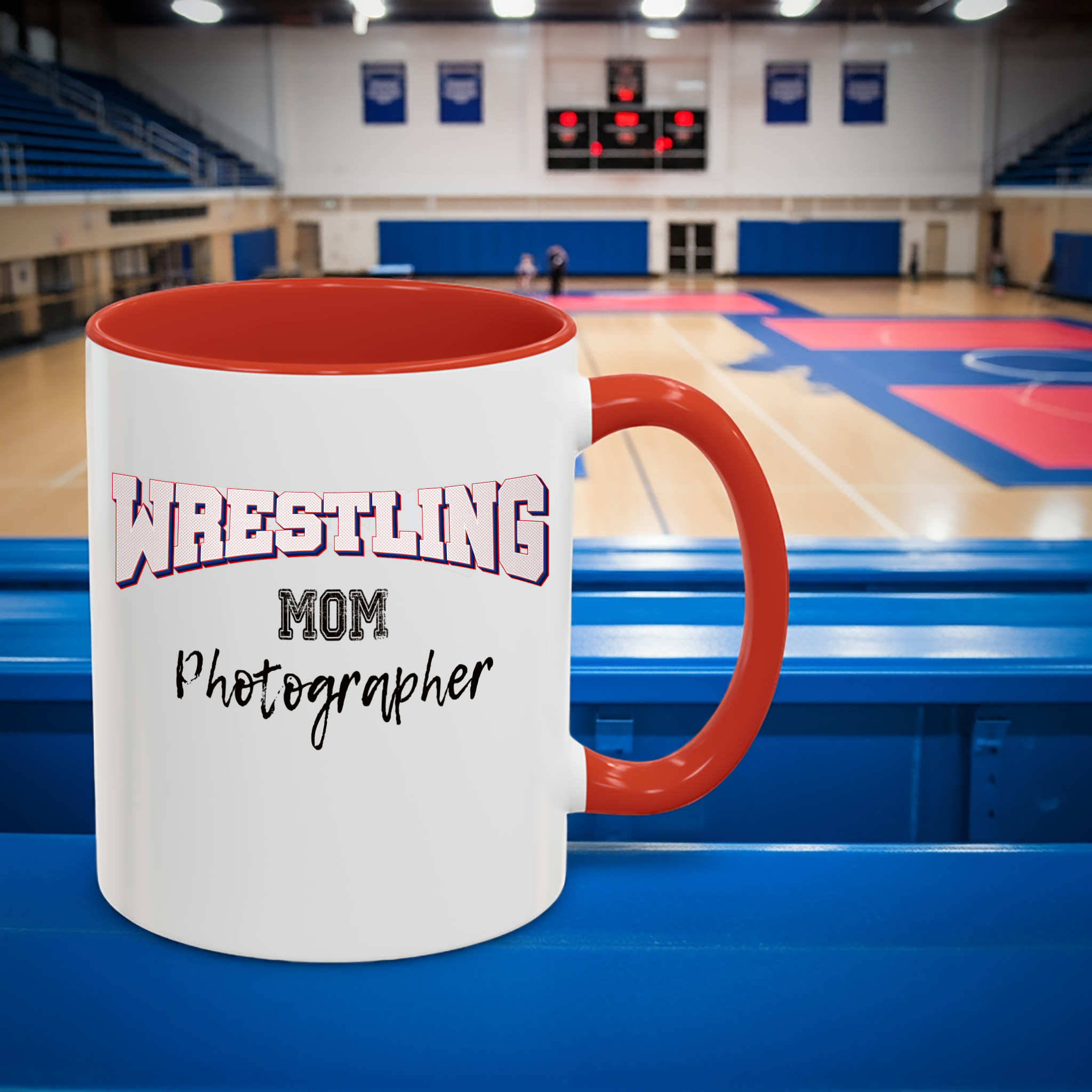 Wrestling Mom Photographer Accent Coffee Mug 11oz, 15oz Wrestling Mom Photographer Accent Coffee Mug 11oz, red
